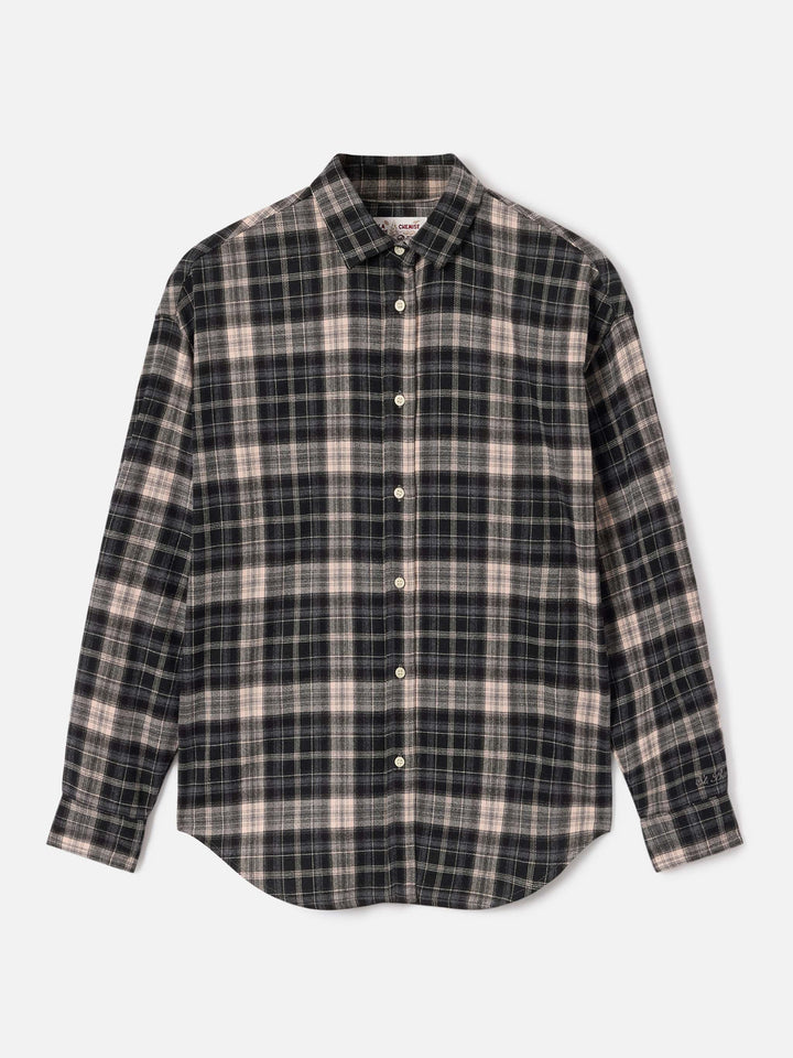 Camisa de franela Gigy con estampado tartán y bordado con logo 