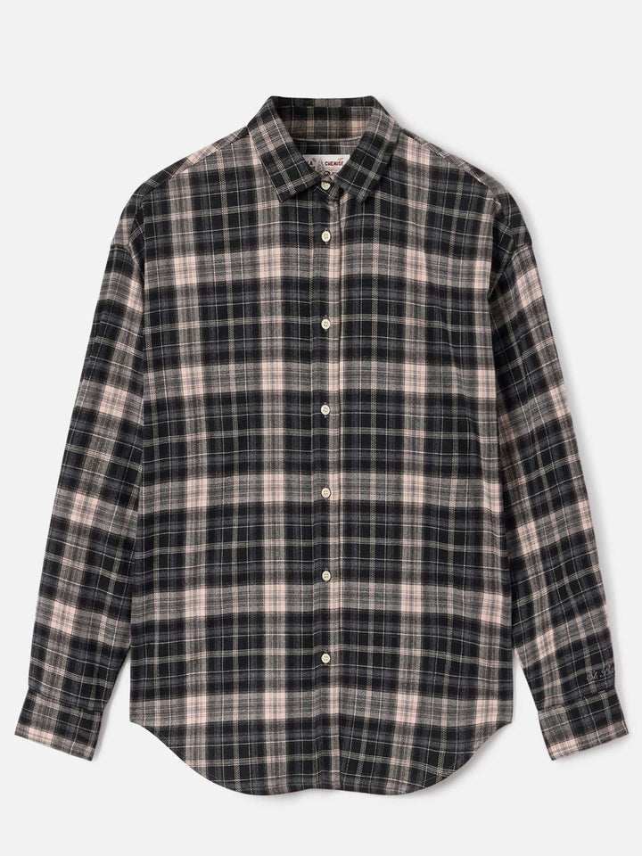 Camicia Gigy in flanella con motivo tartan e ricamo logo