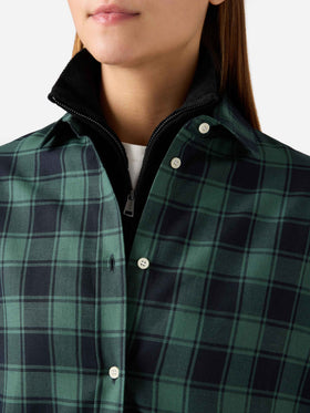 Camicia Gigy verde in flanella di cotone con motivo buffalo check e ricamo Après Chic