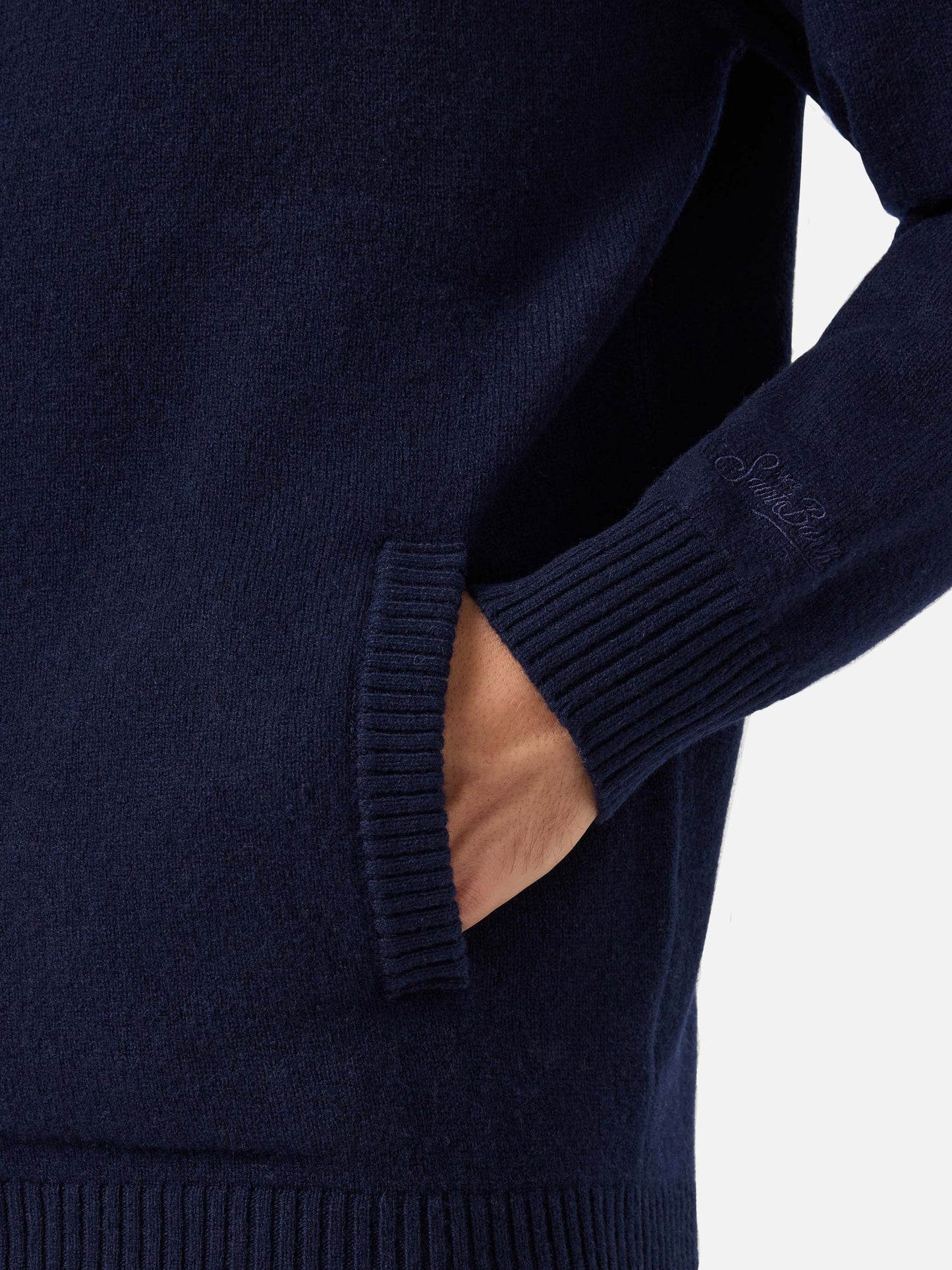 Cardigan Galway in lambswool blu notte