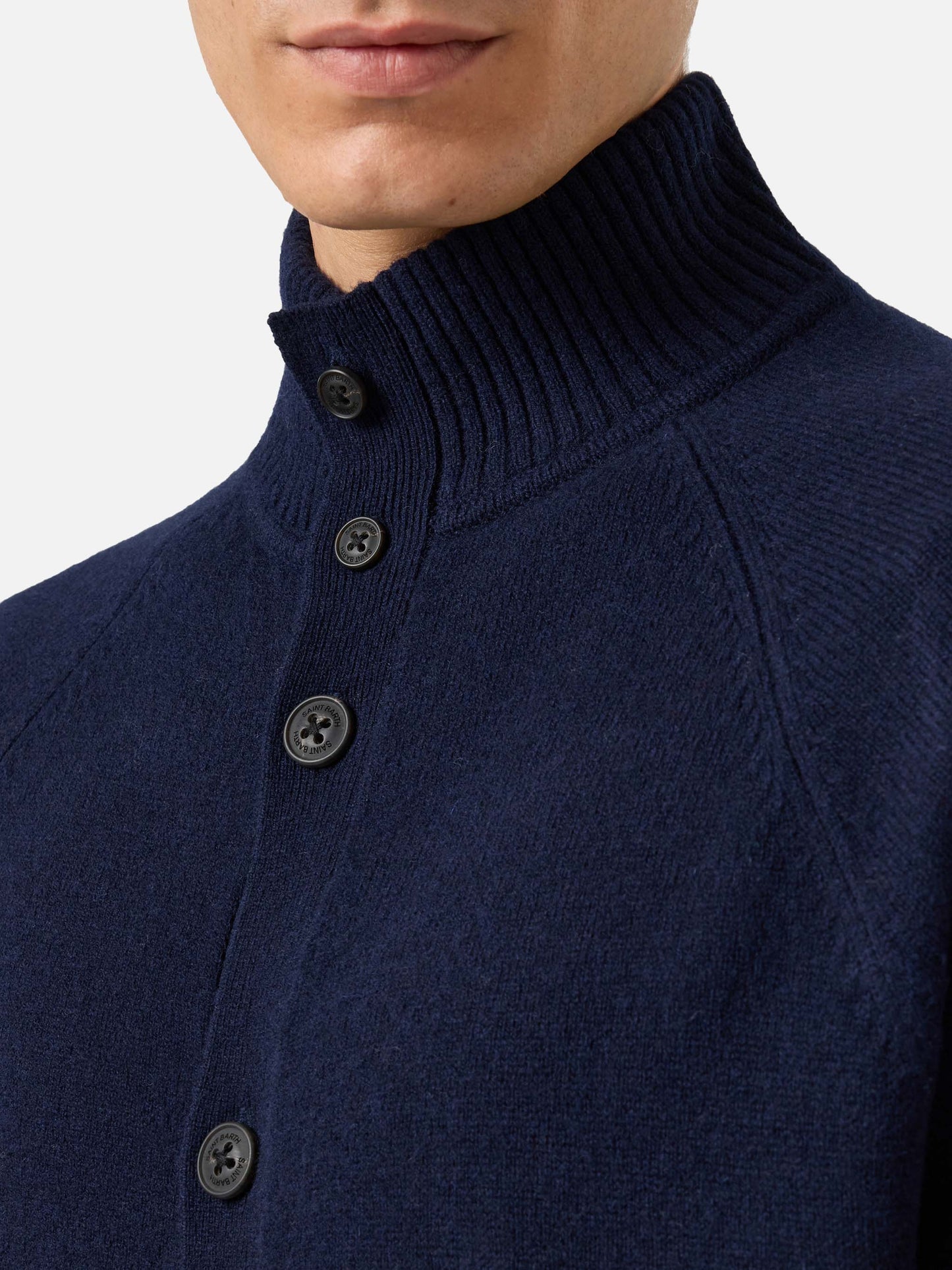 Cardigan Galway in lambswool blu notte