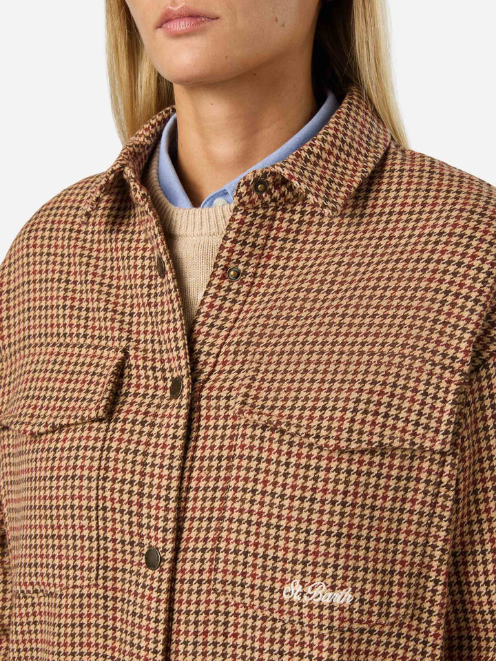 Surchemise en flanelle de laine mélangée Cambry avec broderie Mickey Mouse | Special edition 