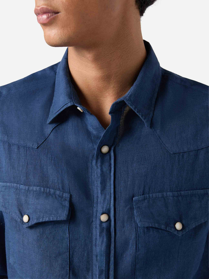 Man linen denim delave shirt Greg