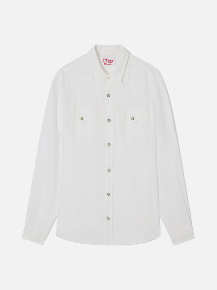 Greg white linen shirt