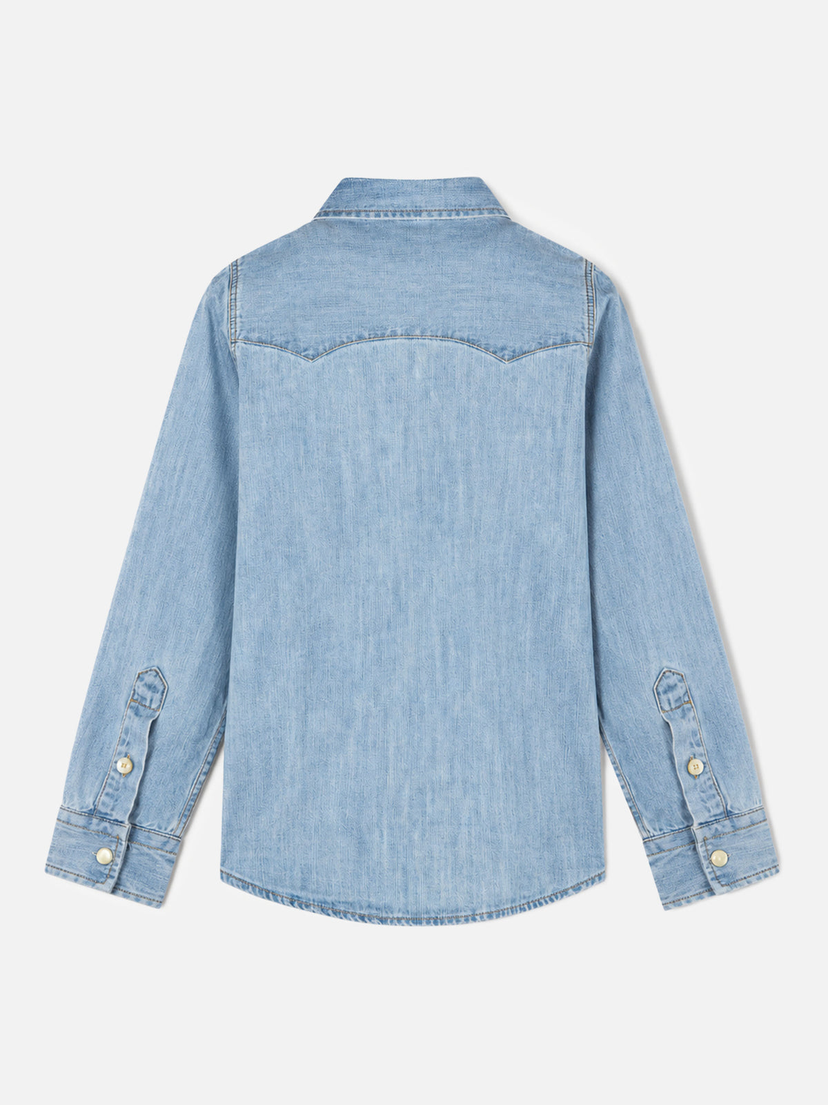 Camisa infantil de denim y lino 