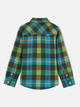 Camisa de niño con estampado tartán 