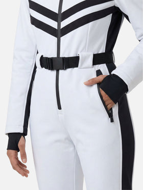 Tuta da sci bianca da donna Garmisch con tecnologia RECCO®