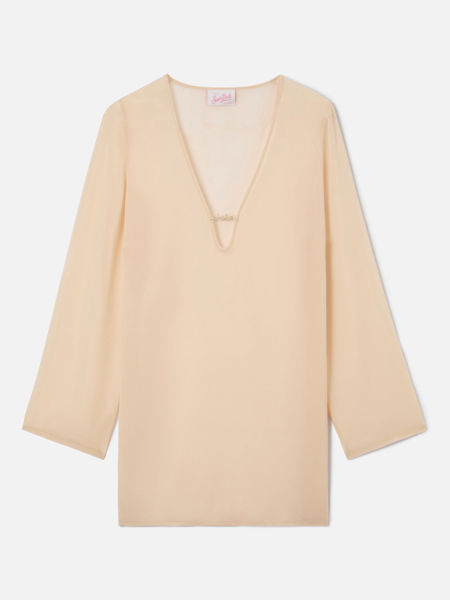 Robe courte Gretah Plate blanche avec plaque logo 