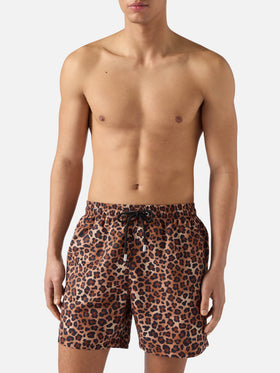 Short de bain Gustavia à imprimé léopard 