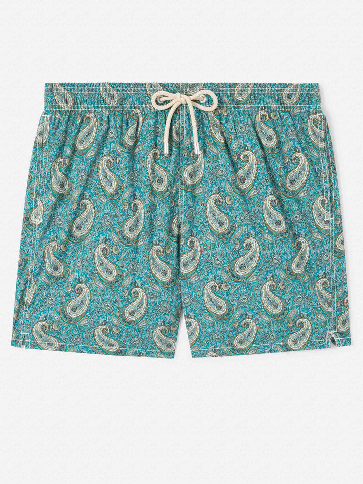 Gustavia swim shorts with cashmere print | Made with Liberty Fabric