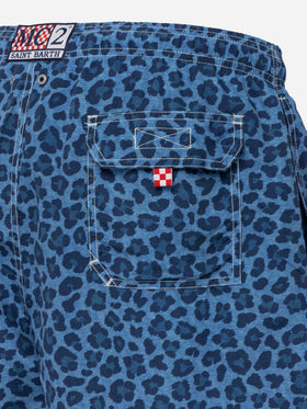 Man mid-length Gustavia swim-shorts with animalier print - MC2 Saint Barth