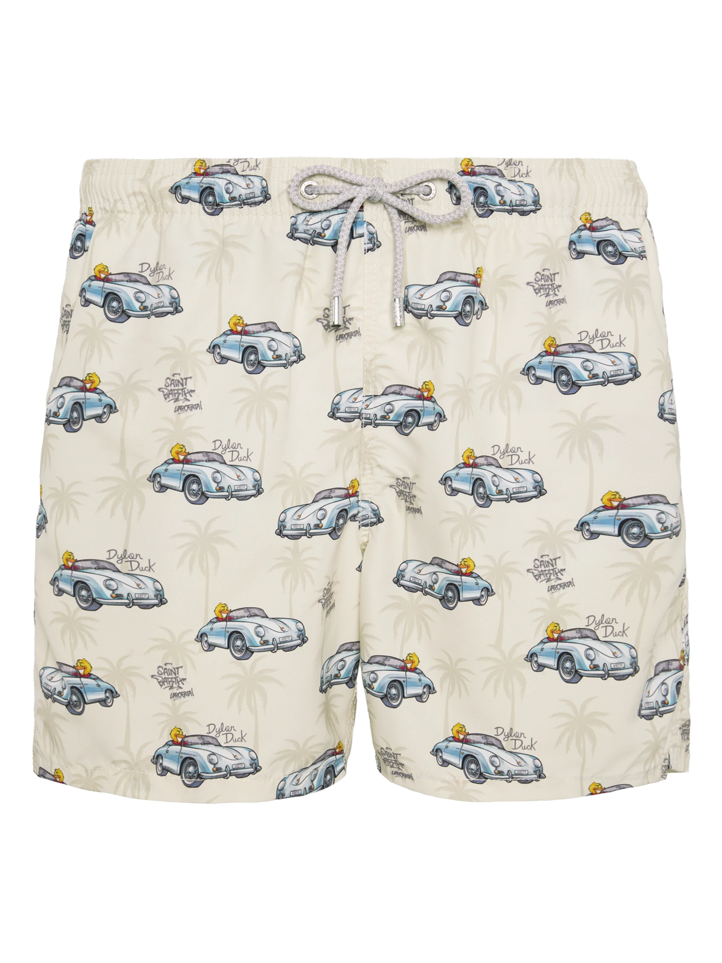 Mid-length Gustavia swim-shorts with ducky and car print |CRYPTOPUPPETS SPECIAL EDITION - MC2 Saint Barth