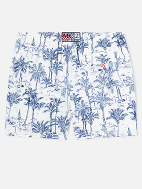 Costume mare lunghezza media Gustavia con stampa toile de jouy