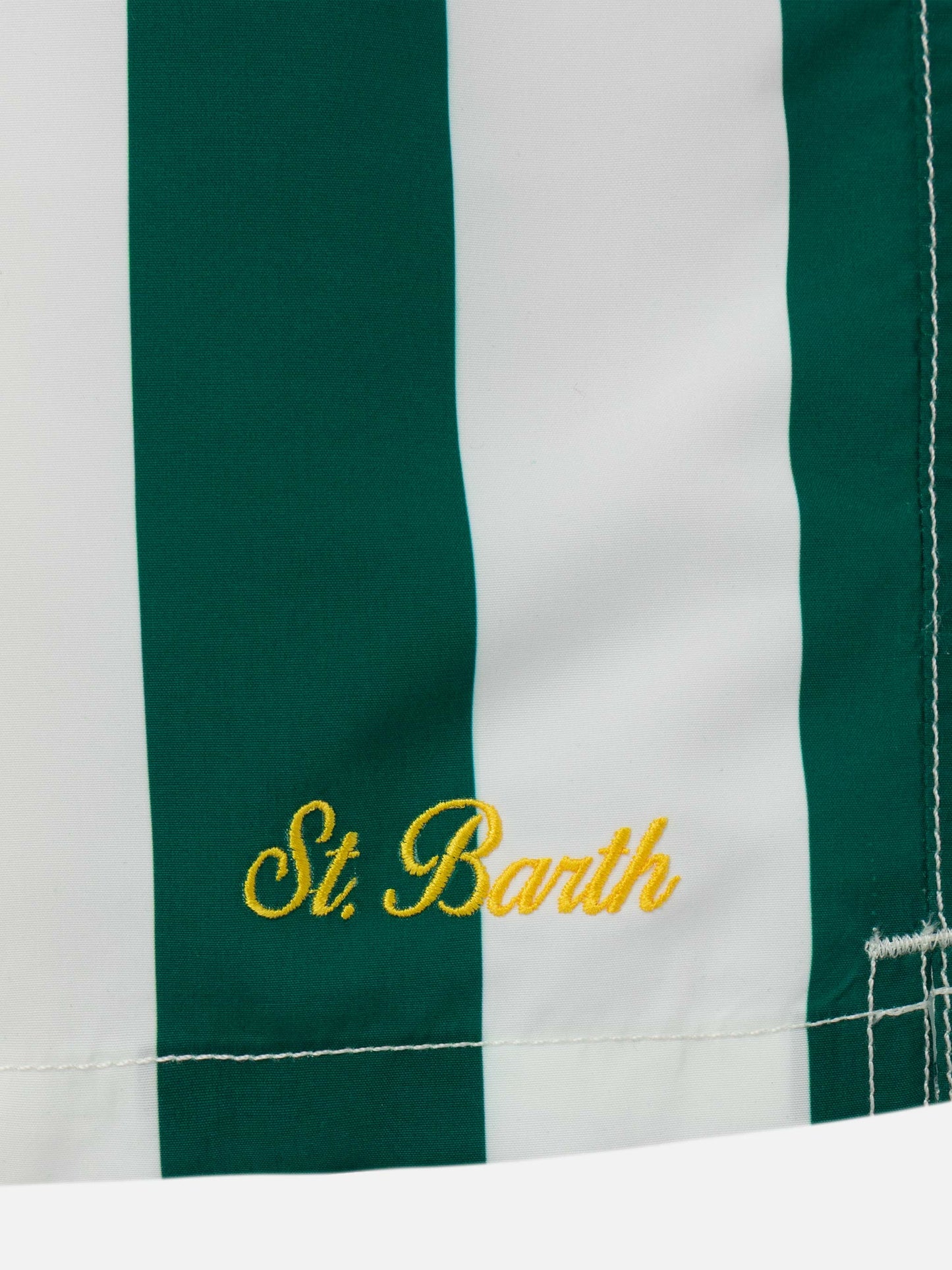 Man mid-length striped Gustavia swim-shorts with St. Barth embroidery - MC2 Saint Barth