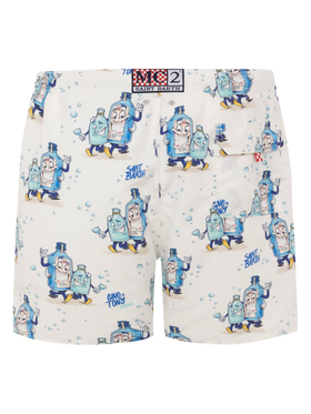 Mid-length Gustavia swim-shorts with cocktail print |CRYPTOPUPPETS SPECIAL EDITION - MC2 Saint Barth