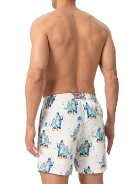 Mid-length Gustavia swim-shorts with cocktail print |CRYPTOPUPPETS SPECIAL EDITION - MC2 Saint Barth