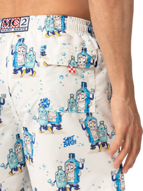 Mid-length Gustavia swim-shorts with cocktail print |CRYPTOPUPPETS SPECIAL EDITION - MC2 Saint Barth