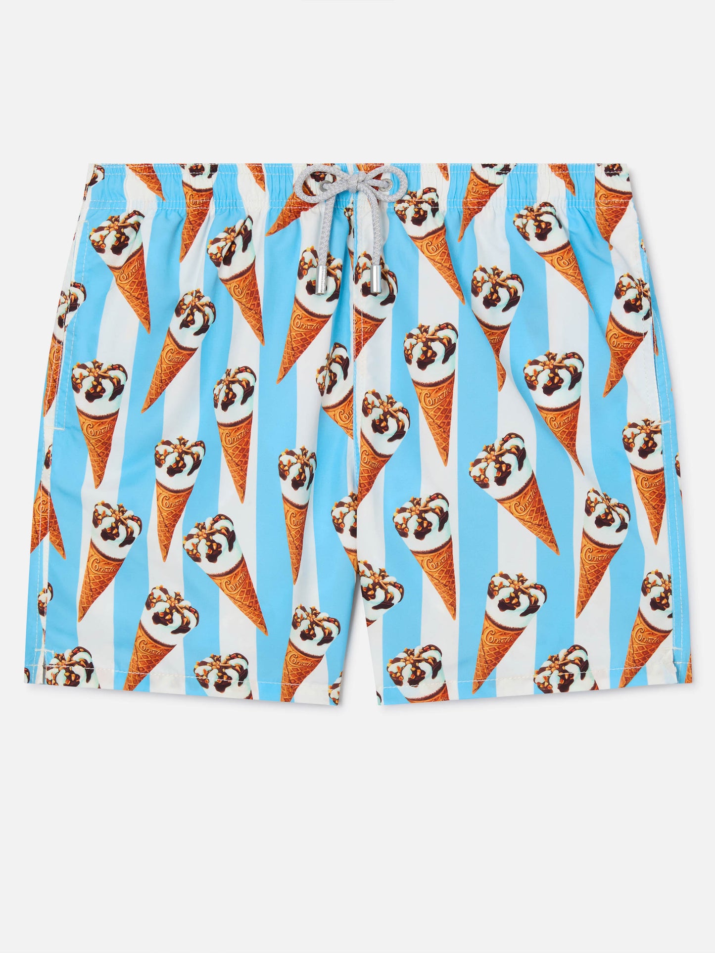 Gustavia Cornetto print and light blue striped swim shorts | Special Edition