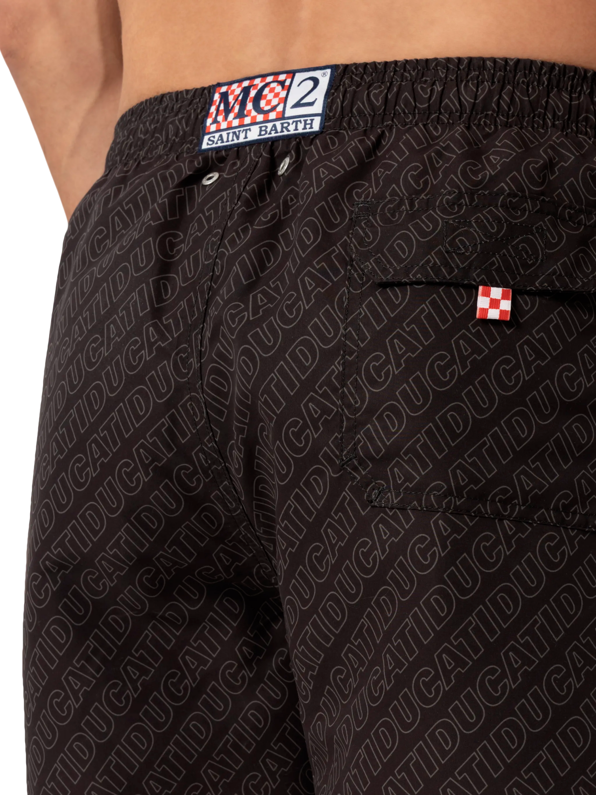 Mid-length Gustavia swim-shorts with Ducati patch | DUCATI MOTORS SPECIAL EDITION - MC2 Saint Barth
