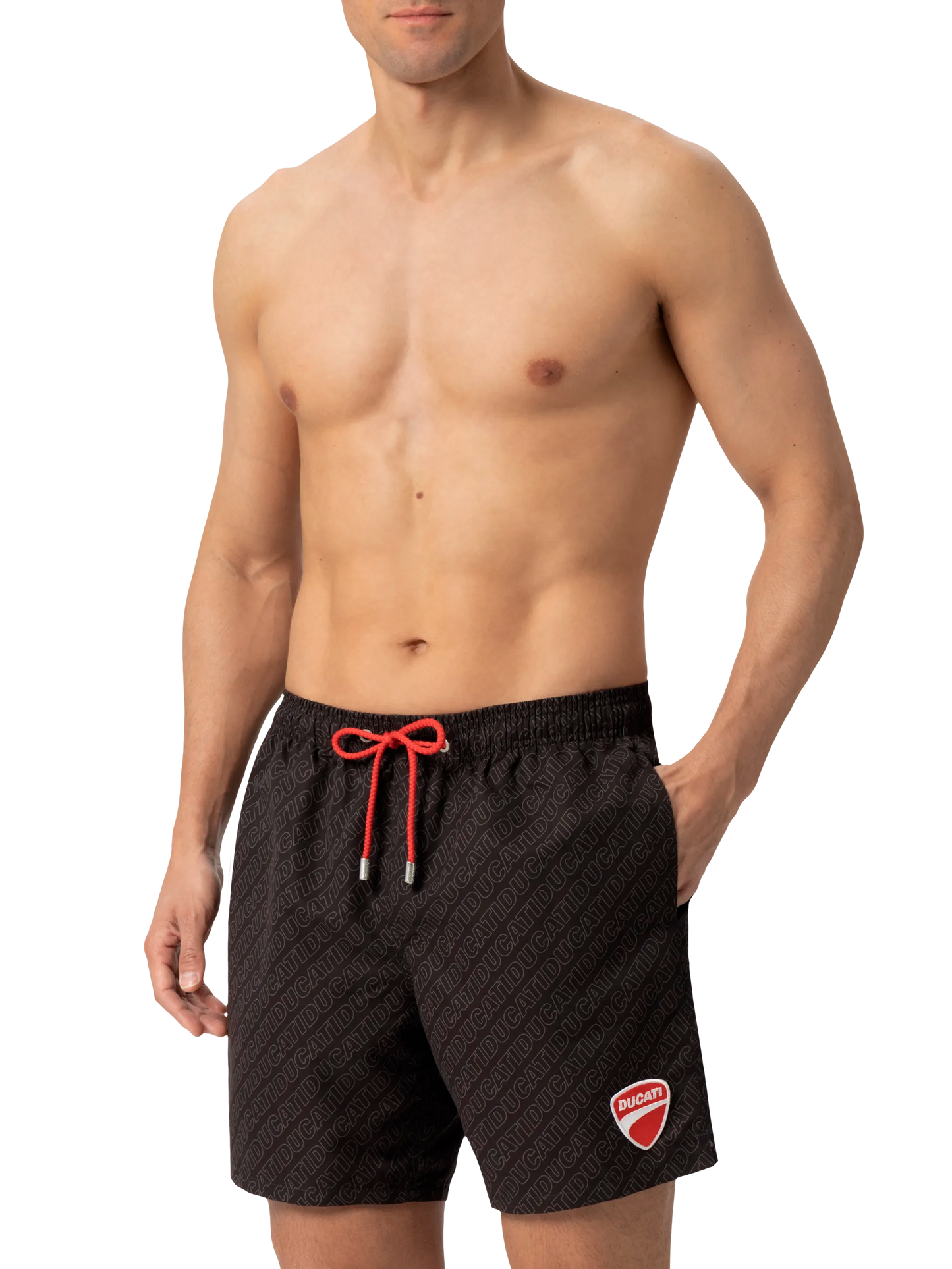 Mid-length Gustavia swim-shorts with Ducati patch | DUCATI MOTORS SPECIAL EDITION - MC2 Saint Barth