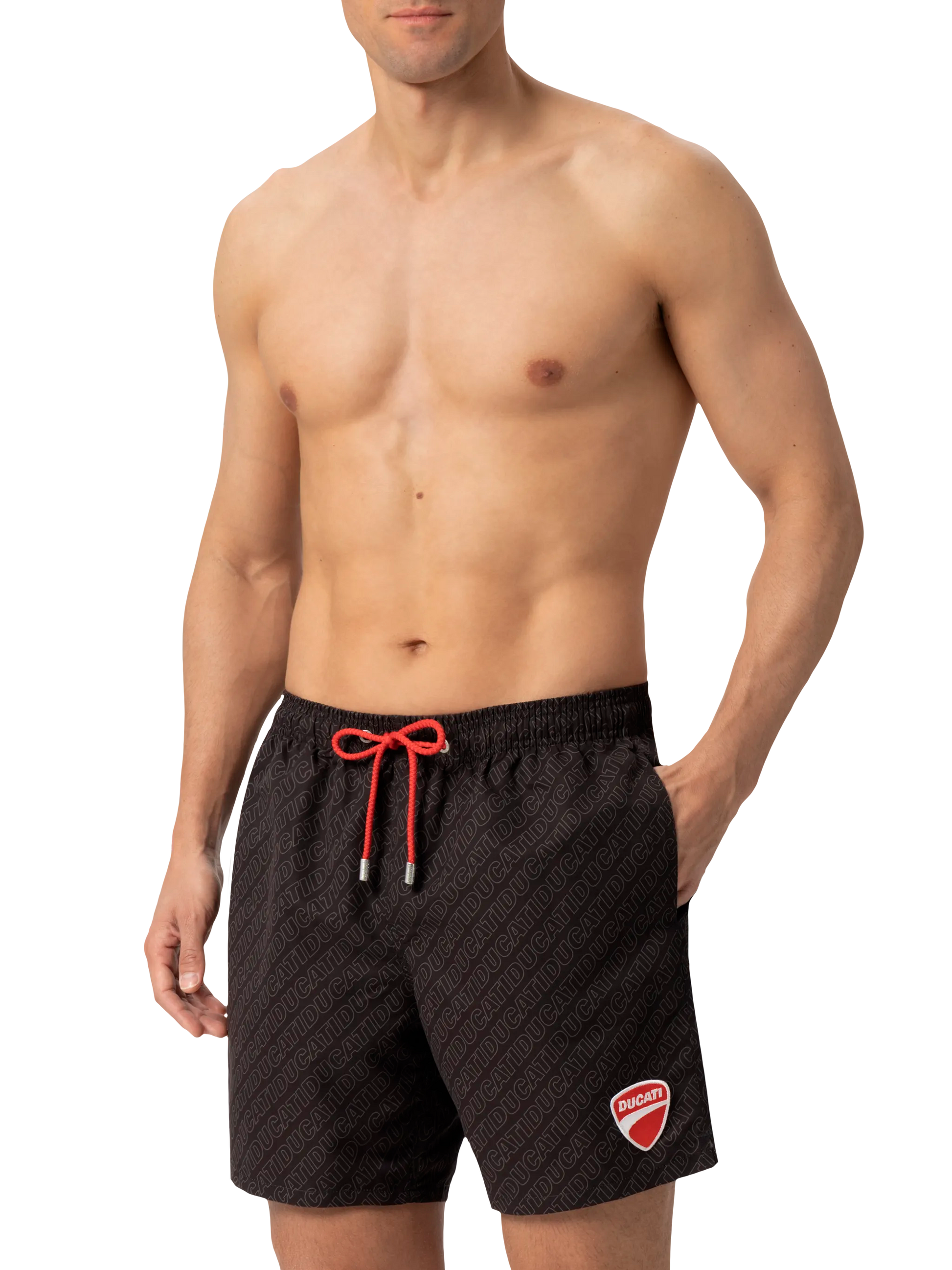 Mid-length Gustavia swim-shorts with Ducati patch | DUCATI MOTORS SPECIAL EDITION - MC2 Saint Barth