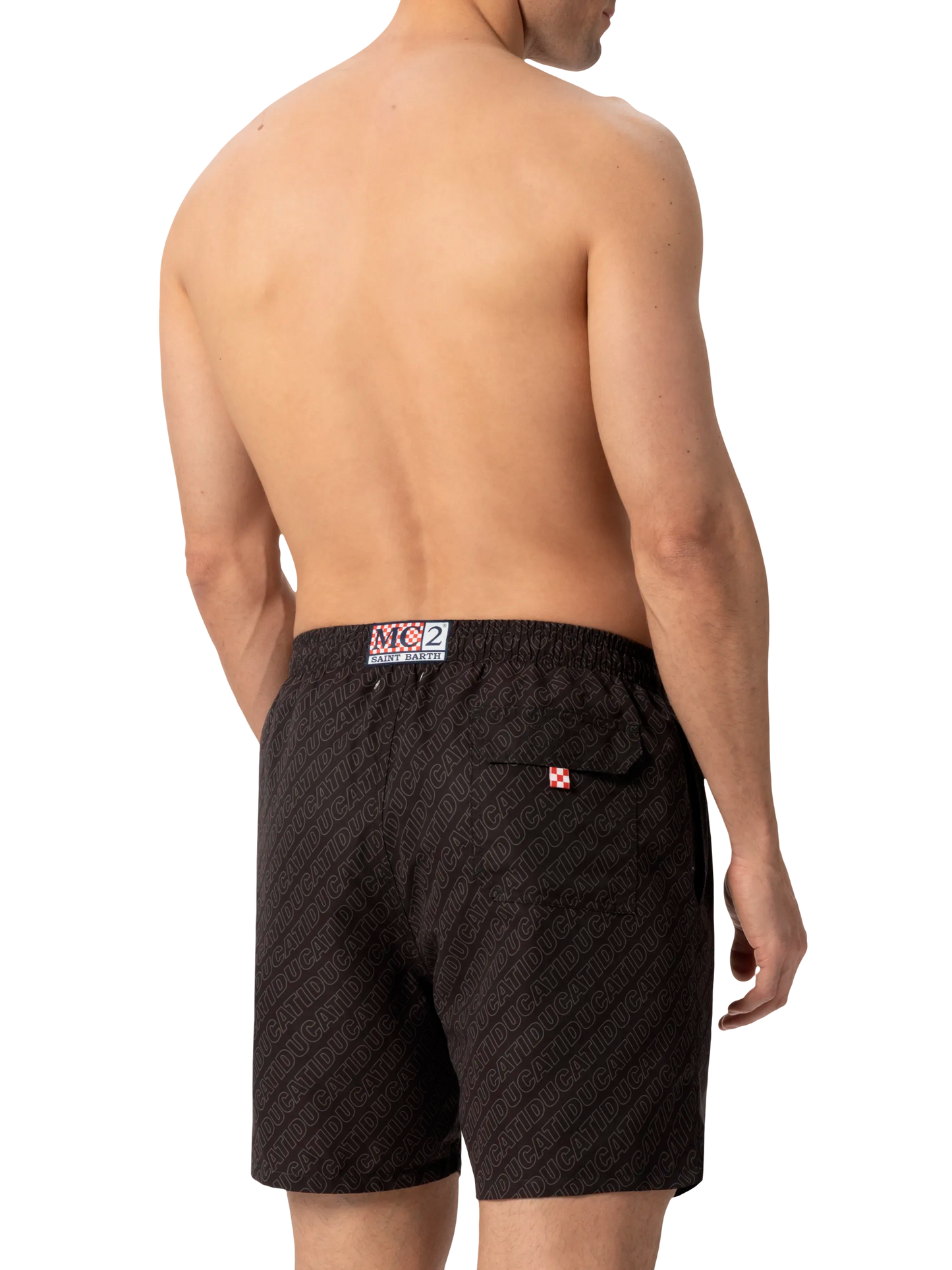 Mid-length Gustavia swim-shorts with Ducati patch | DUCATI MOTORS SPECIAL EDITION - MC2 Saint Barth