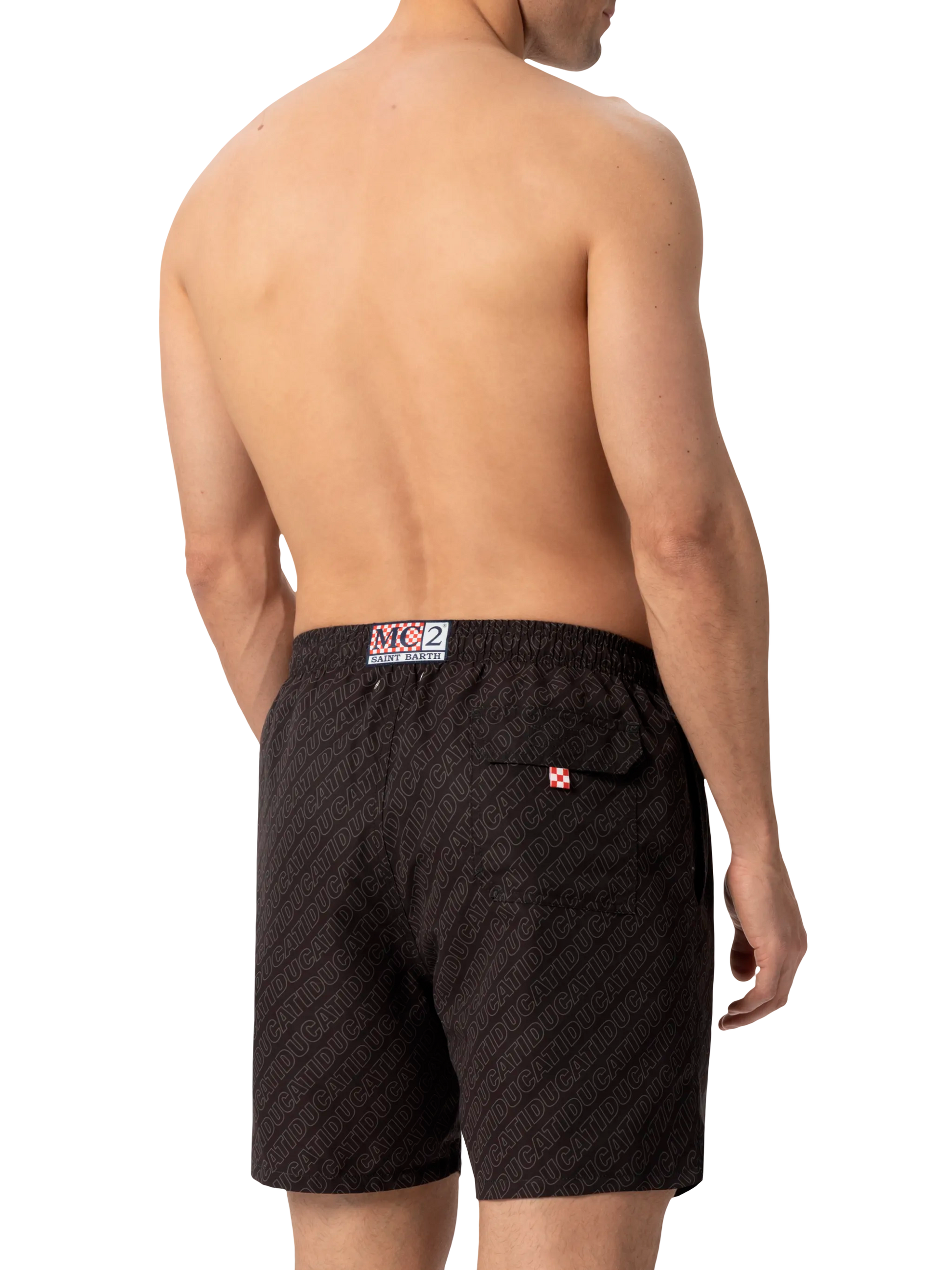 Mid-length Gustavia swim-shorts with Ducati patch | DUCATI MOTORS SPECIAL EDITION - MC2 Saint Barth