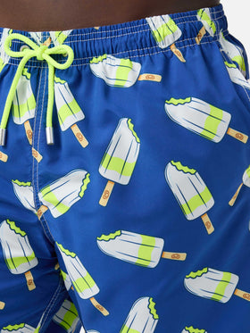 Mittellange Badeshorts Gustavia für Herren mit Lemonissimo-Print | ALGIDA SPECIAL EDITION