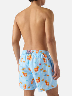 Bañador corto a rayas Gustavia con estampado de cócteles | Special Edition 