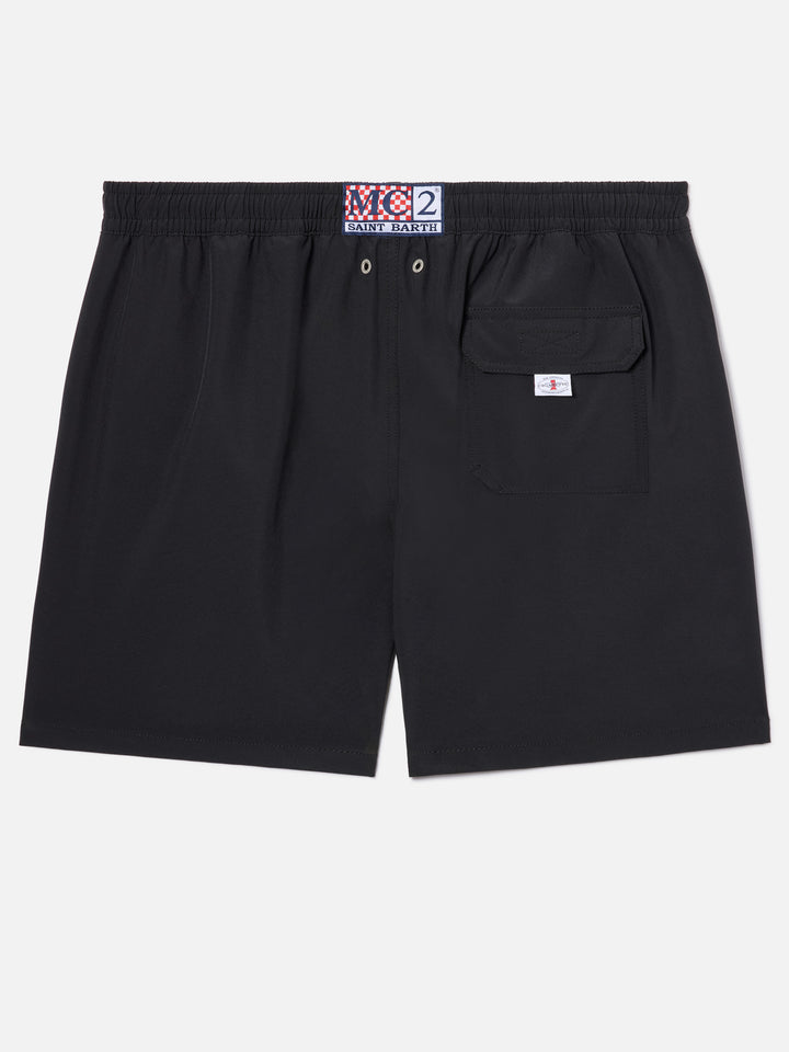 Gustavia black swim shorts with Cigarette embroidery | Special Edition