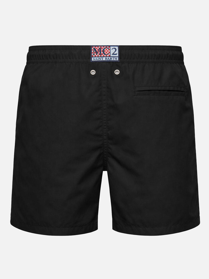 Gustavia black swim shorts with Cigarette embroidery | Special Edition