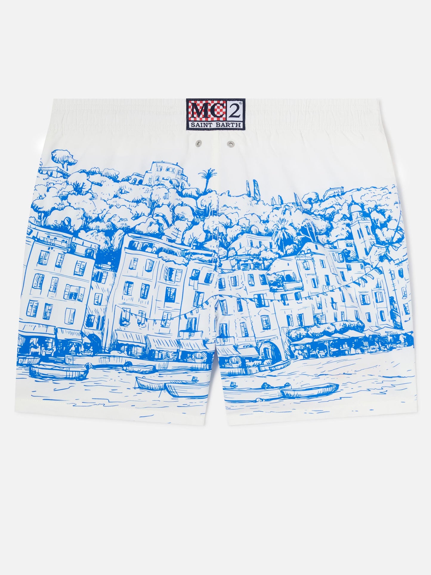 Gustavia white Portofino placed print swim shorts