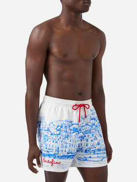 Gustavia white Portofino placed print swim shorts