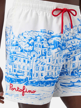 Gustavia white Portofino placed print swim shorts