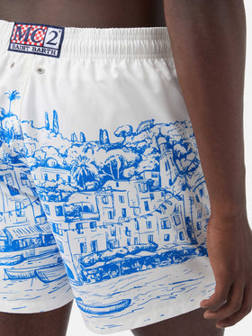 Gustavia white Portofino placed print swim shorts