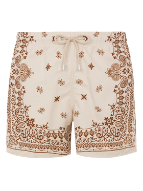Mid-length Gustavia swim-shorts with bandanna placed print - MC2 Saint Barth