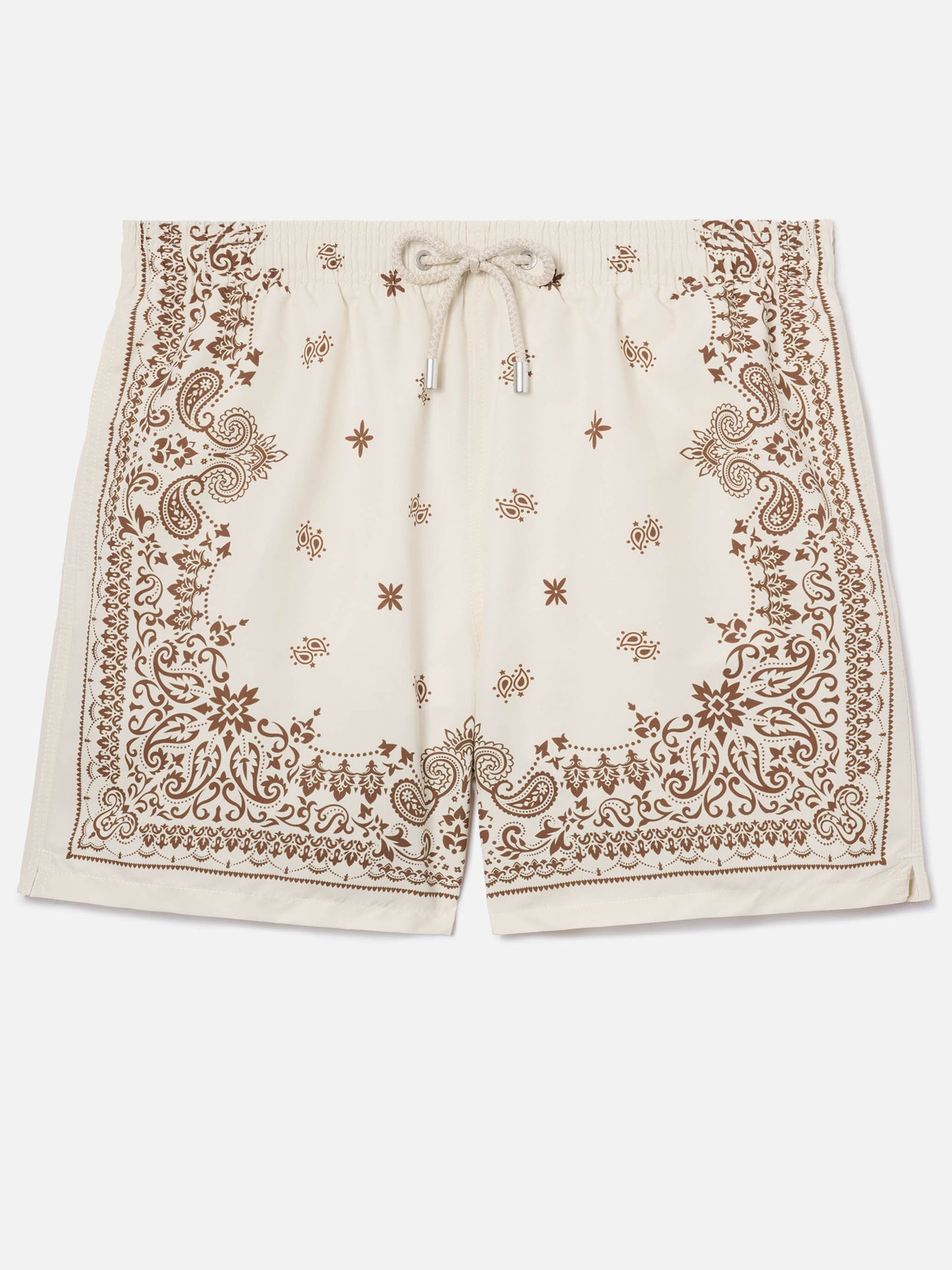 Gustavia beige swim shorts with bandana print