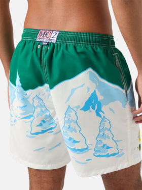 Bañador corto verde Gustavia con estampado de Scrooge McDuck | Special edition 