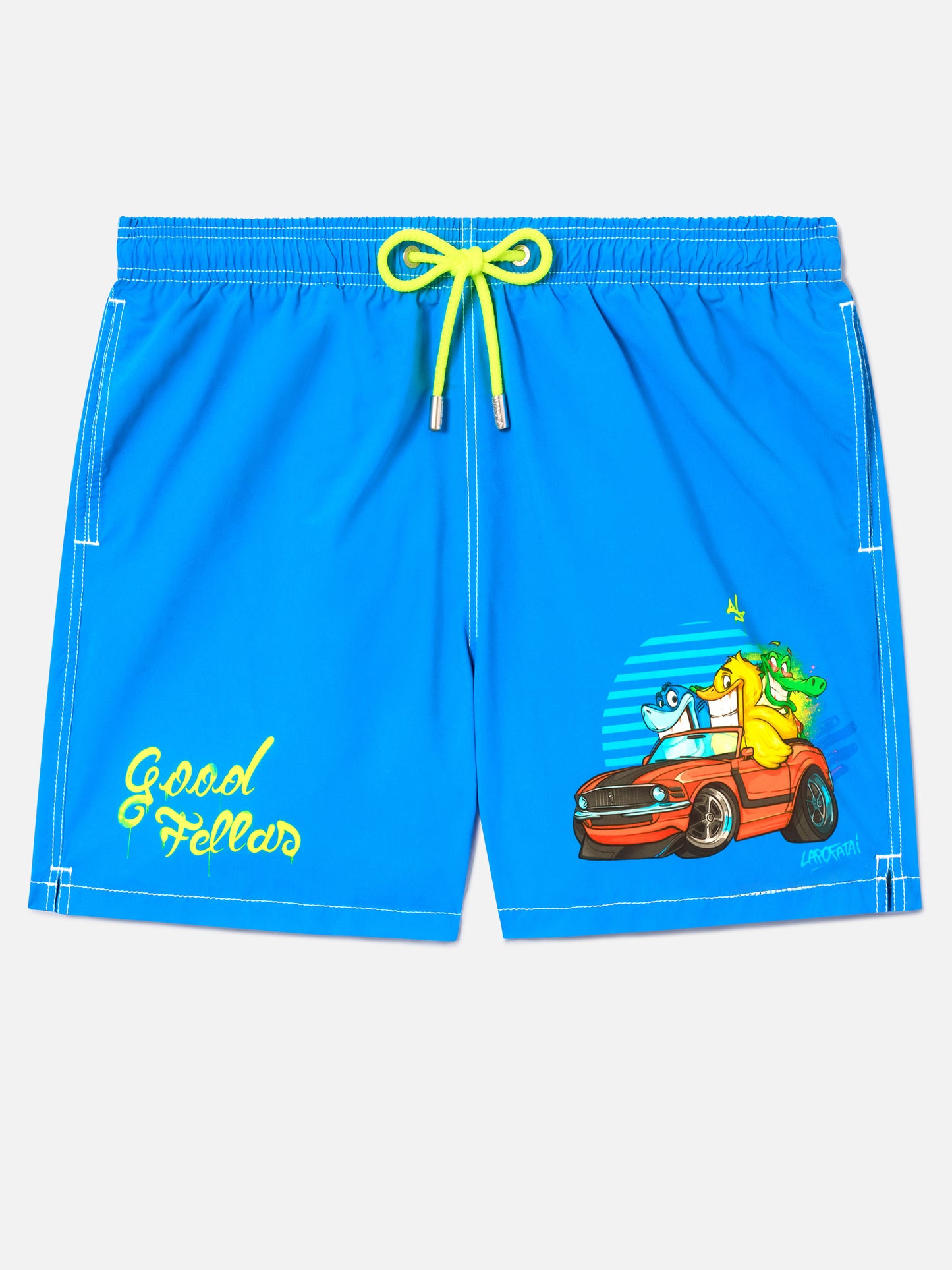 Bañador corto con estampado posicionado Gustavia green Cryptopuppets Good Fellas | Edición especial 