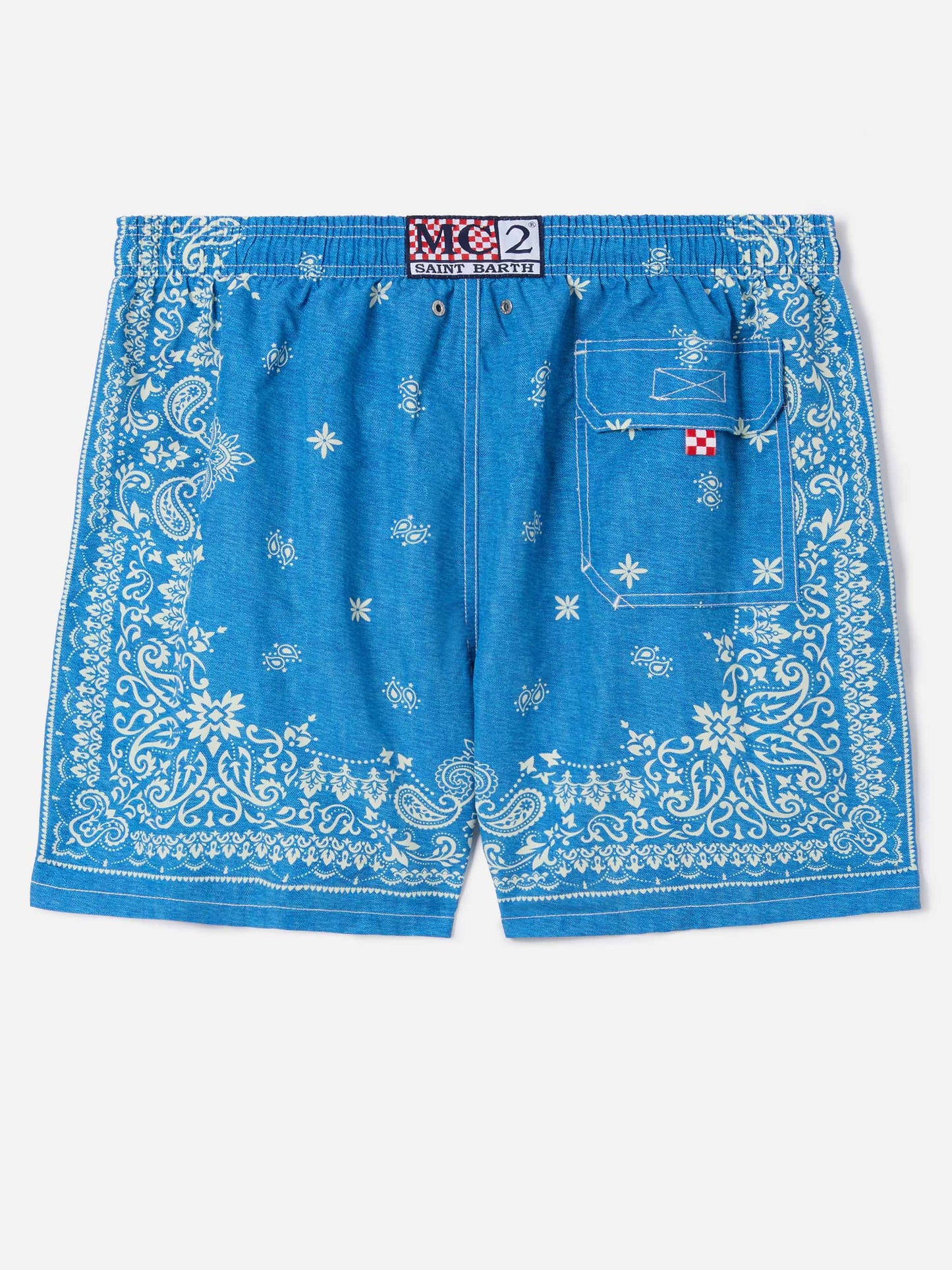 Bañador azul Gustavia con estampado bandana 