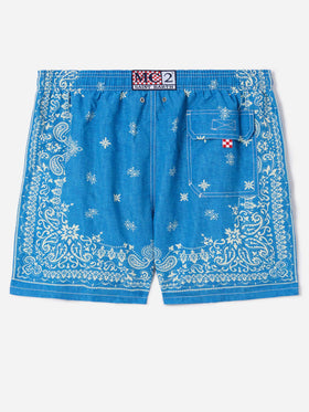 Bañador azul Gustavia con estampado bandana 