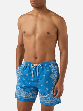Bañador azul Gustavia con estampado bandana 