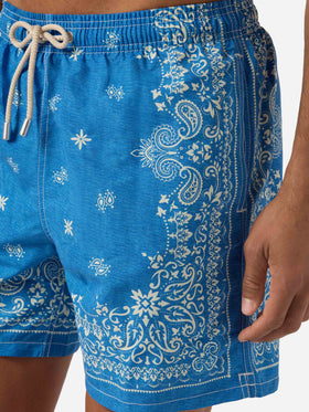 Bañador azul Gustavia con estampado bandana 