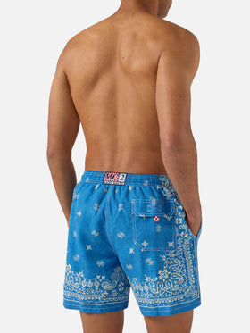 Bañador azul Gustavia con estampado bandana 