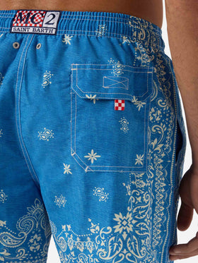 Bañador azul Gustavia con estampado bandana 