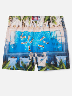 Short de bain Gustavia à imprimé tropical pool | Édition spéciale 