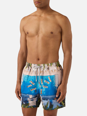 Short de bain Gustavia à imprimé tropical pool | Édition spéciale 