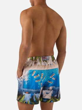 Short de bain Gustavia à imprimé tropical pool | Édition spéciale 