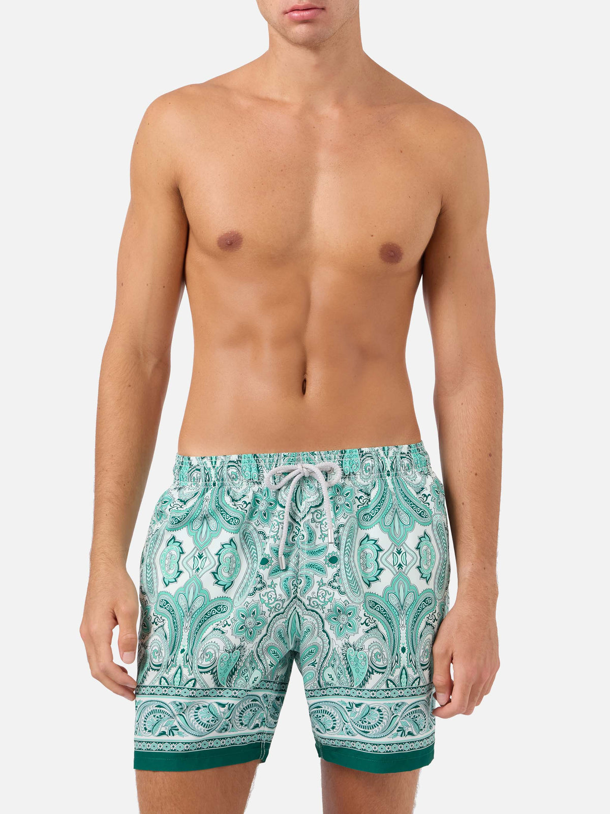 Costume mare Gustavia con stampa paisley verde