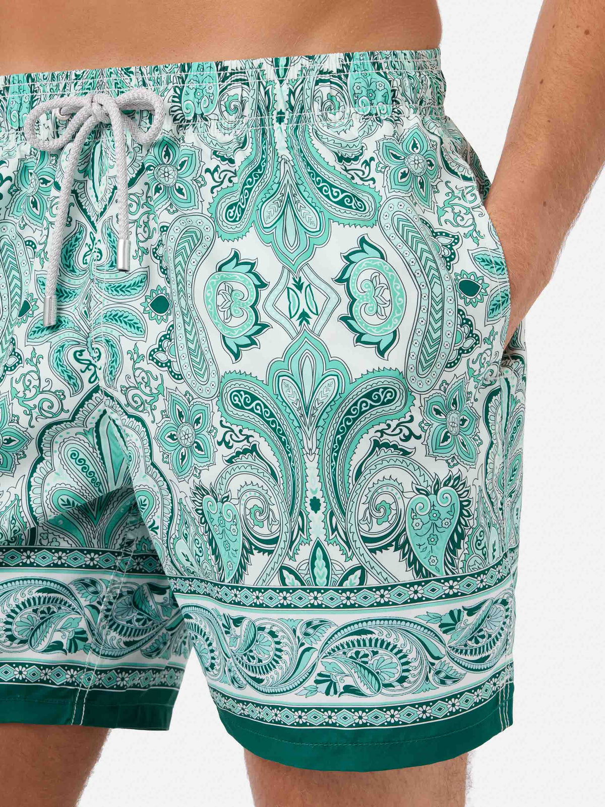 Costume mare Gustavia con stampa paisley verde